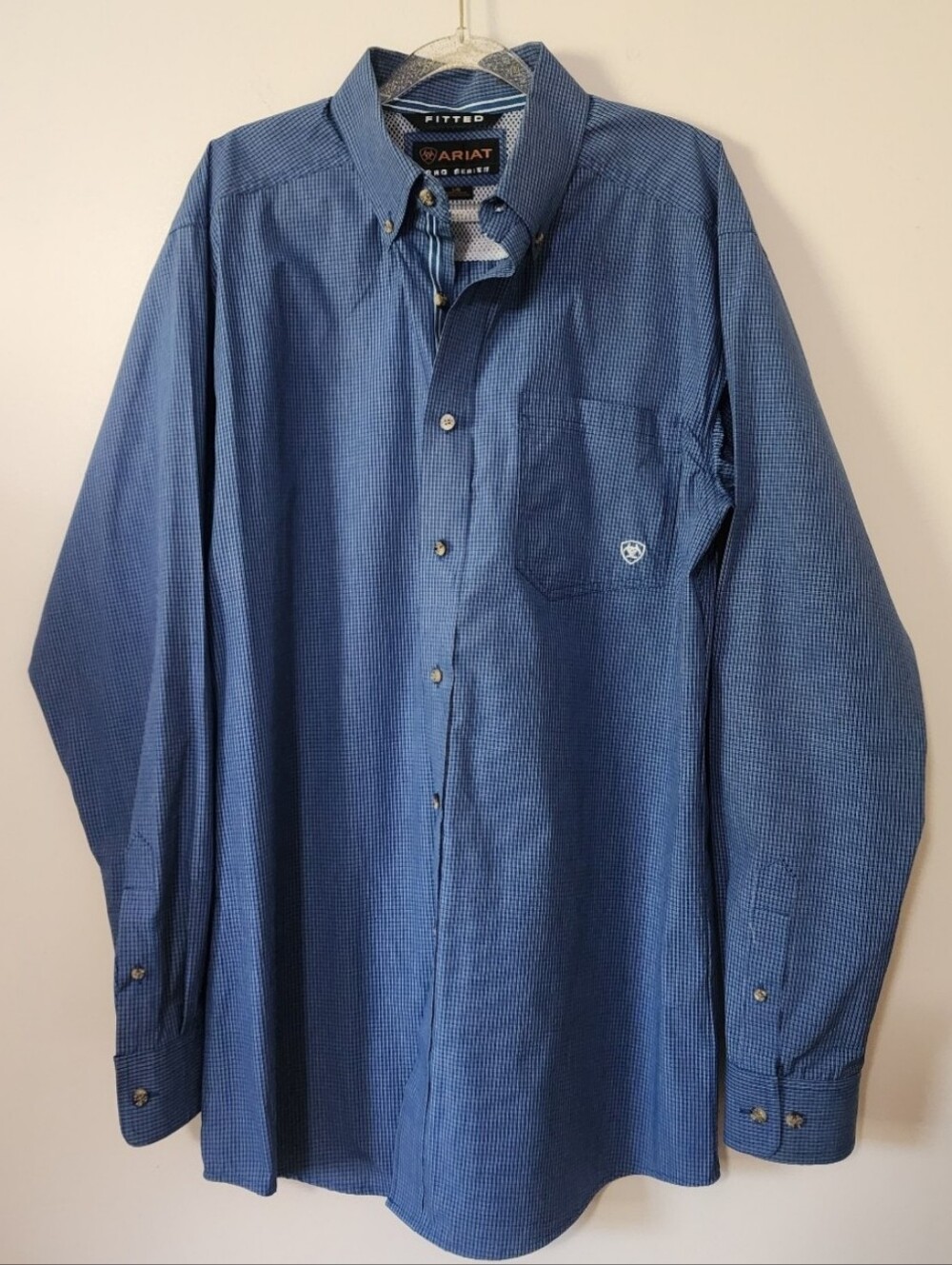 Ariat Long Sleeve Button Down Shirt Geometric Workwear Western Americana Large
